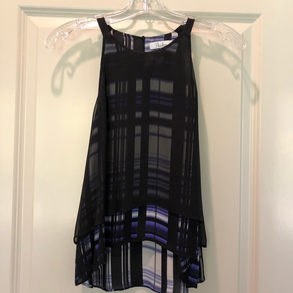 Parker silk top - festive and flirty!